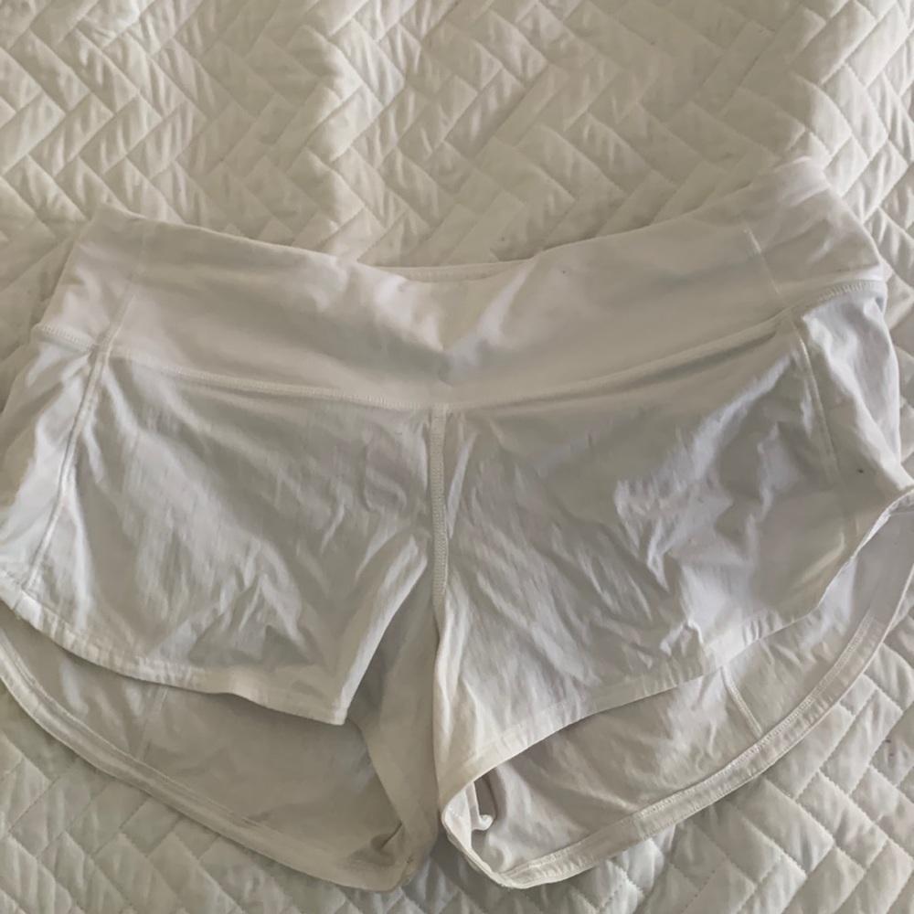 White Speed Up Lululemon Shorts